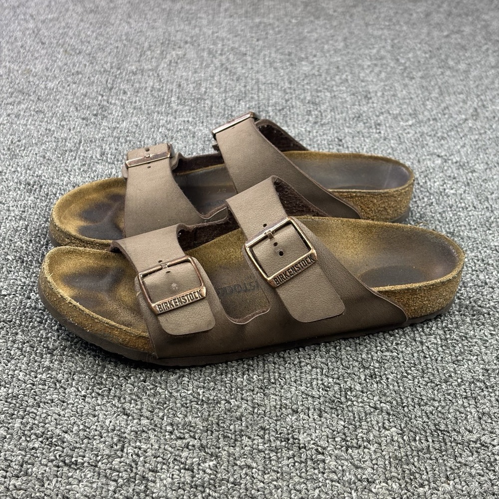Birkenstock Arizona Brown Leather Birko-Flor Two Strap Sandals EU 34 Womens 3